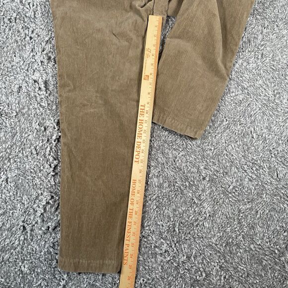 Uniqlo Corduroy Pants Men's Medium Brown Preppy Drawstring Chino Stretch Golf - Picture 6 of 7